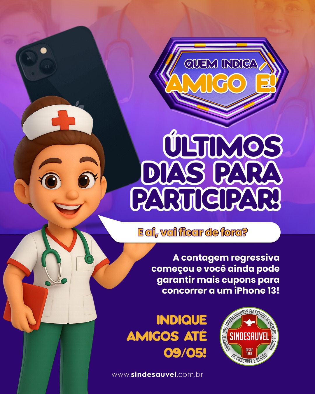 ÚLTIMOS DIAS PARA PARTICIPAR! 🎉