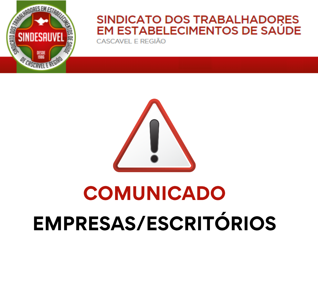 COMUNICADO EMPRESAS/ESCRITÓRIOS
