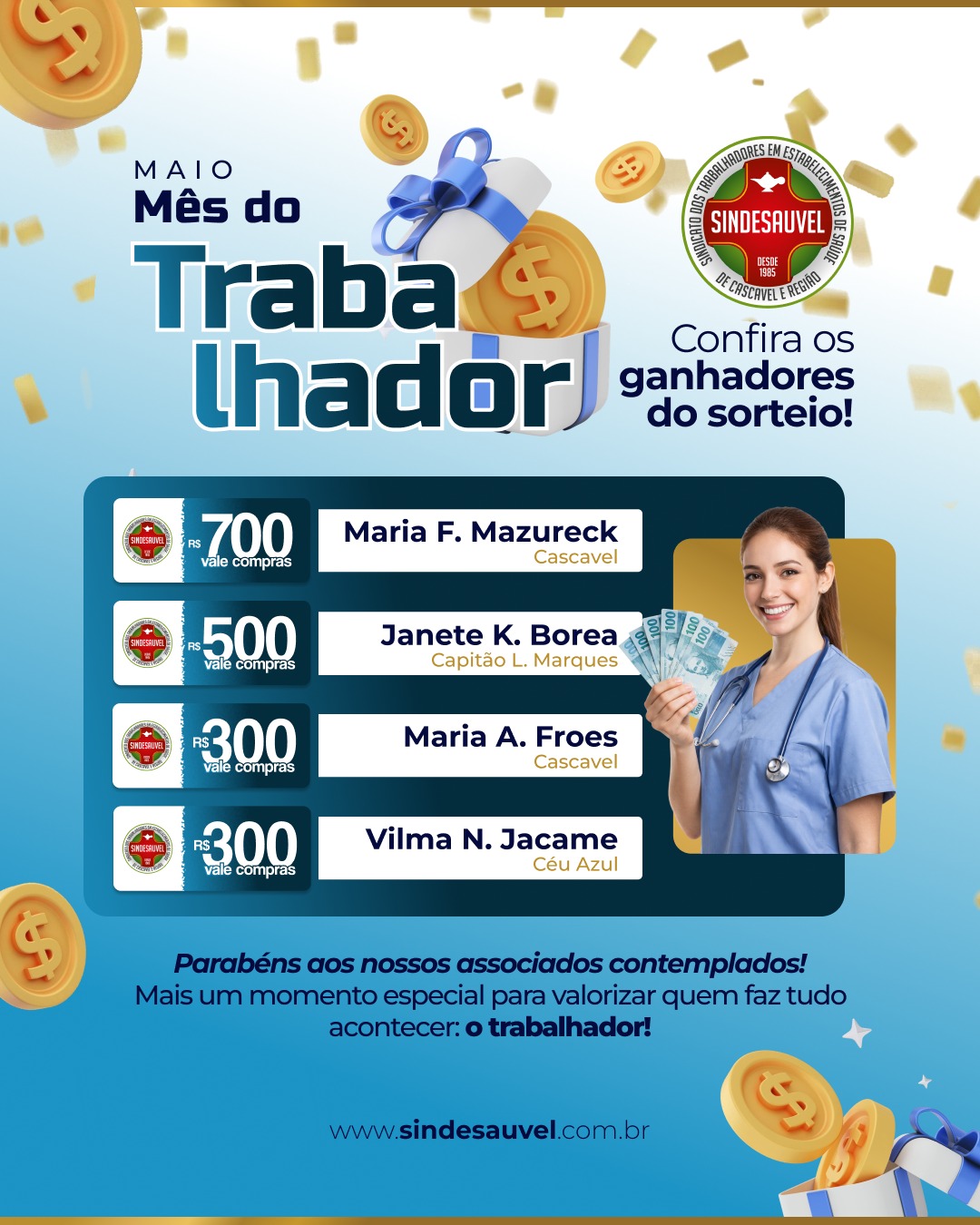 Resultado do sorteio de Maio!🎉