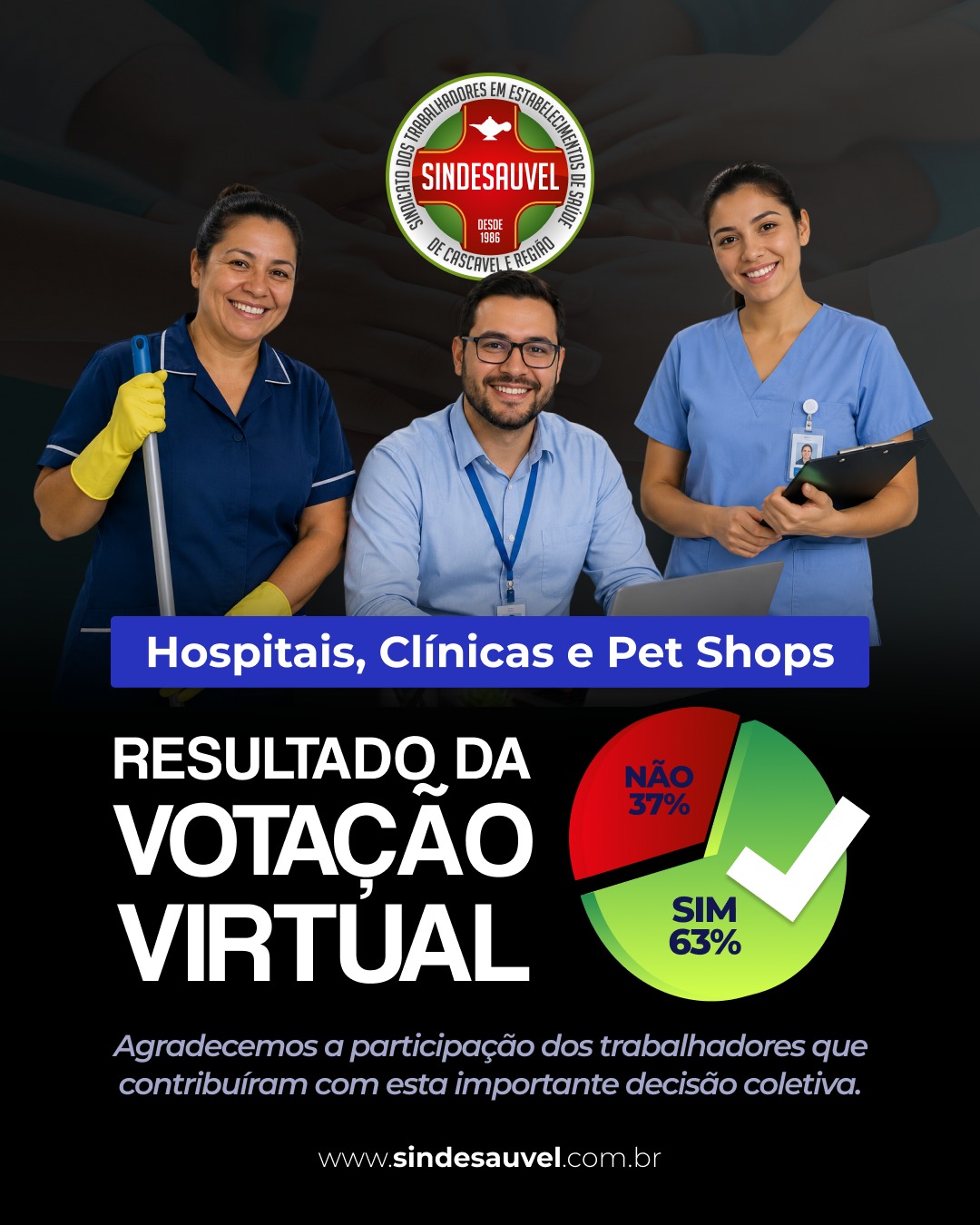 RESULTADO DA VOTAÇÃO - Hospitais, Clínicas e Petshop