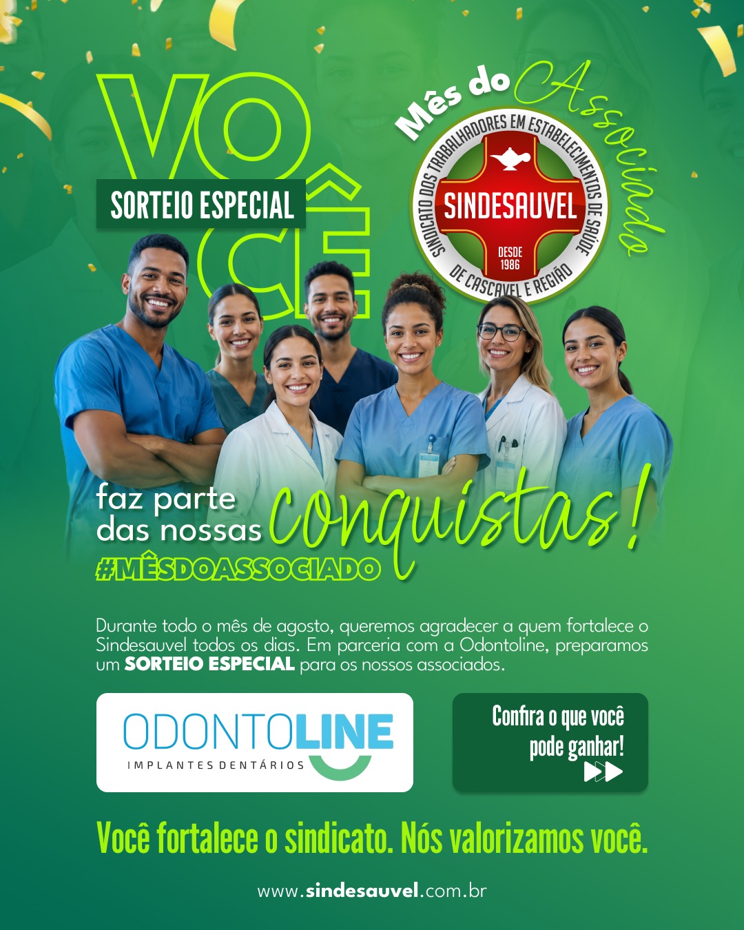 💙 Agosto é o Mês do Associado Sindesauvel!